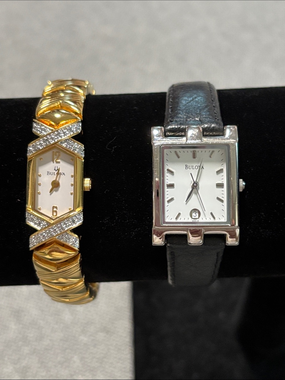 Bulova Women's Luxury Bangle Bracelet Watch & Bulova Tank style Watch